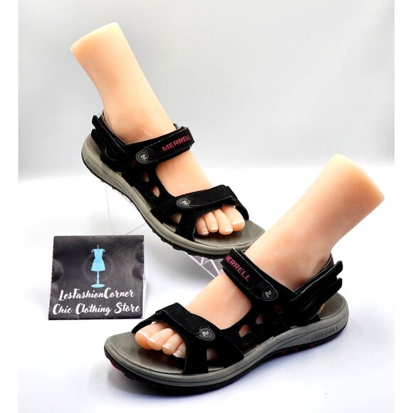 Merrell Women's Black Red Convertible Hiking Sport Sandals Sz 10 2838 - Picture 5 of 15